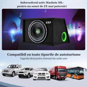 Subwoofer auto activ Deaf Bonce Machete ML10A, 250mm, 250W RMS, Activ - Img 8