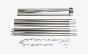 Trepied telescopic din aluminiu, pentru gatit la ceaun la foc de tabara, inaltime maxima 116 cm, Easy Camp Campfire Aluminum Tripod - Img 5