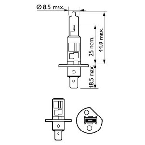 2 db-os fényszóróizzó készlet H1 55W 12V X-TREME VISION PRO150 PHILIPS