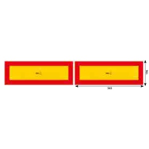 2 db-os reflektív lemezkészlet 565x196 mm sárga/piros alumínium HICO