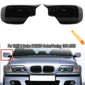 BMW 3-as széria E46 1998-2004 modellekkel kompatibilis tükörborítások, fényes fekete M-Design, klipszekkel, az eredeti borítások cseréjére - Img 6