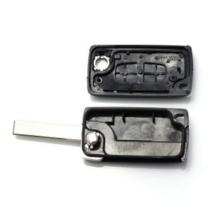 Citroen / Peugeot 407 - Carcasa tip cheie briceag cu 2 butoane, lama HU83-SH2 fara suport baterie - Img 2
