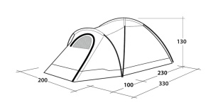 Cort camping tip cupola cu 2 camere, potrivit pentru 3 persoane, 330x200x130 cm, Outwell Tent Cloud 3 - Img 10