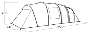 Cort camping tip tunel Easy Camp Tent Leka Twin 8 pentru 8 persoane, 755x240x205 cm - Img 7