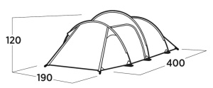 Cort camping tip tunel pentru 3 persoane, 400x190x120 cm, Easy Camp Tent Hemsedal 3 - Img 7