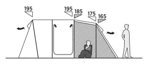 Cort camping tip tunel, pentru 5 persoane, 500x320x195 cm, Easy Camp Tent Hamra 5 - Img 7