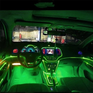 Fir cu neon 2 Metri, 12V culoare Verde - Img 3