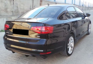 Hátsó lökhárító toldás, kompatibilis a VW Jetta Mk6 VI 2014-2018-as modellel, fényes fekete - Img 6