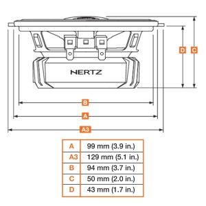 Hertz Dieci DCX 100.3 autós hangszórók, 2-utas koaxiális szett, 100mm, 30W RMS, 4Ω, 2 hangszóró - Img 4