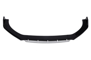 Megane Design első lökhárító toldás, fényes fekete, szürke ajakkal, 4 darabos, 180 cm hosszú - Img 5
