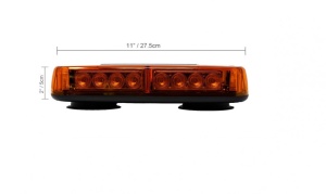 Mini rampa Girofar LED Cu Magnet, 12V, 24W, IP65, 31x16x7 cm, sticla portocalie - Img 3