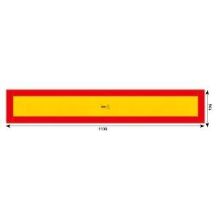 PLACA REFLECTORIZANTA GALBEN/ ROSU 1130X196 MM SUPORT ALUMINIU HICO
