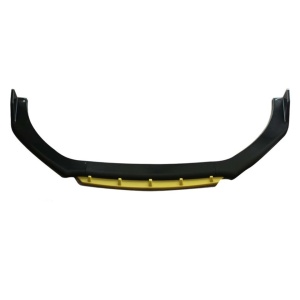 Prelungire bara fata Megane Design, negru lucios cu buza galbena, 4 piese, lungime 180 cm