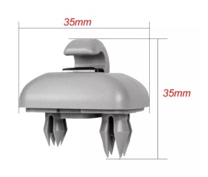 Set 2 cleme parasolar auto, culoare gri, compatibil VW Audi Skoda - Img 3