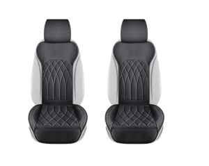 Set de 2 huse pentru scaune auto, cu buzunar de depozitare si perne pentru centura de siguranta, negru