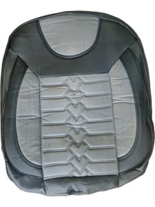 Set huse scaune auto, universale, fata-spate, bancheta fractionata, piele ecologica, negru cu gri
