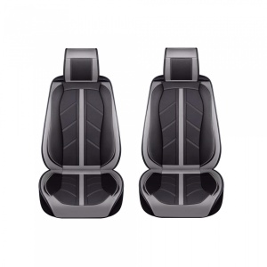 Set huse scaune auto universale SPORT, piele ecologica neagra cu gri, fata-spate - Img 2
