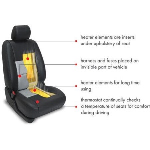 Set incalzire in scaune auto, rezistente electrice de carbon Keetec CSH 1, 2 trepte de incalzire, set pentru 2 scaune - Img 2