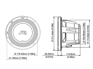 Subwoofer auto Alpine R2-W8D4, 20 cm, 350 W - Img 4