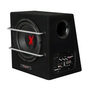 Subwoofer Auto Amplificat Excalibur, Putere 135W RMS, 1100W maxim Difuzor de 200 mm, Design modern, Culoare Negru