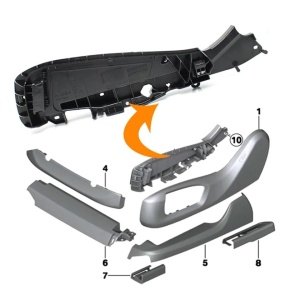 Suport capac suport scaun compatibil pentru BMW Seria 5 F10 F11 2013-2018, X5 F15 2013-, X6 F16 2014-, Seria 5 G30 G31 2016-, Dreapta - Img 4