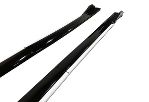 2 db-os Tuning küszöb toldatok szett 210 cm, fényes fekete, fehér peremmel - Img 3