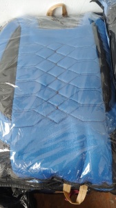 Autósüléshuzat-készlet, univerzális, első-hátsó, textil anyagból, fekete és kék - Img 2