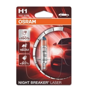BEC 12V H1 55 W NIGHT BREAKER LASER NextGen +150% BLISTER 1 BUC OSRAM - Img 2
