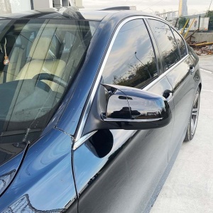 BMW 5-ös széria F10 2010-2013-as modellekkel kompatibilis tükörborítások, fényes fekete Batman stílusban - Img 3