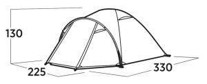 Cort camping tip cupola pentru 4 persoane, 330x225x130 cm, Easy Camp Tent Setesdal 4 - Img 10