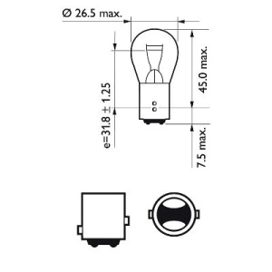 FÉKIZZÓ P21/5W 12V KÉSZLET 10 db PHILIPS - Img 2