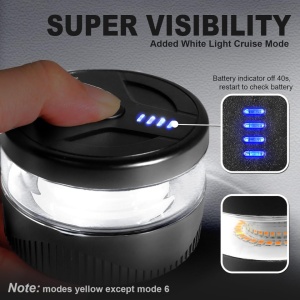 Girofar auto, LED, Wireless, cu baterie reincarcabila si magnet, 12V-24V - Img 4