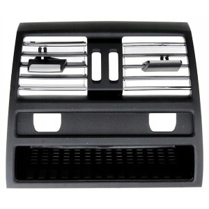 Grila Centrala Ventilatie Spate compatibil cu BMW Seria 5 F10 F11 2010- Negru cu crom, pentru vehicule cu incalzire in bancheta scaune