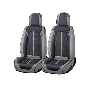Huse auto premium 5 locuri Deluxe piele ecologică perforată - gri - negru