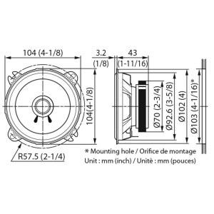 KFC-S1056 DIFUZOARE DUAL CONE KENWOOD DE 10CM, 21W RMS - Img 2