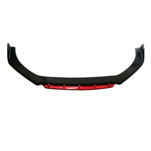 Megane Design első lökhárító toldás, fényes fekete, piros ajakkal, 4 darabos, 180 cm hosszú - Img 1