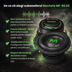 Mélynyomó Auto Deaf Bonce Machete MF 8S D2, 200mm, 600W RMS - Img 5