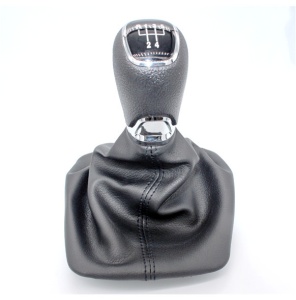 Nuca schimbator auto cu manson imitatie de piele neagra compatibil Skoda Octavia III 2013->, 6 viteze - Img 1
