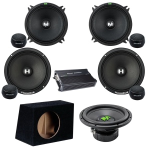 Pachet Difuzoare Auto cu subwoofer Audi A3 8L 1996-2003 Deaf Bonce Hannibal 1000 W