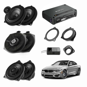 Pachet sistem audio Plug&amp;Play Audison dedicat BMW K4E X4M A4E + Amplificator AF C8.14bit + Conectica dedicata