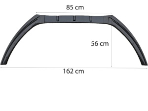 Prelungire bara fata univerala, negru lucios, 3 piese, lungime 165 cm - Img 4