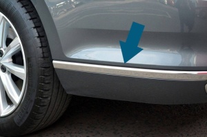 Rozsdamentes acél hátsó lökhárító díszlécek, kompatibilisek a VW Passat B8 2015-2019, 2019-> szedán modellekkel - Img 7