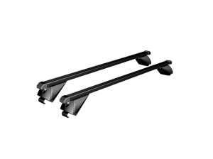 Set 2 bare portbagaj transversale, negre, Universal, cu prindere pe bare longitudinale integrate - Img 1