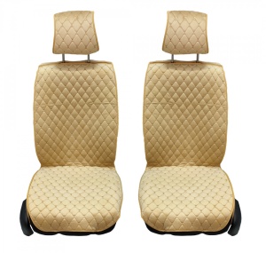 Set 2 huse scaune auto pentru fata, catifea, crem