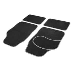 Set covorase auto textile universale 64 x 44 cm | 44 x 29 cm - negru - gri