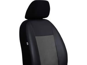 Set huse scaune auto, dedicate Opel Zafira C 2012->, cu 5 locuri, piele ecologica cu alcantara, negru cu gri - Img 6