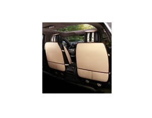 Set Huse Scaune Auto Universale Lux din Piele Ecologică Bej – 8 Bucăți, fata-spate - Img 3