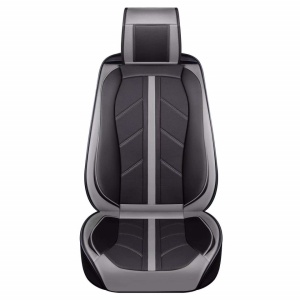 Set huse scaune auto universale SPORT, piele ecologica neagra cu gri, fata-spate - Img 3