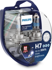 2 db-os fényszóróizzó készlet H7 55W 12V RACING VISION GT200 PHILIPS