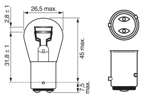 Bec 12V P21/4W 21W / 4W Pure Light Set 10 Buc Bosch - Img 7